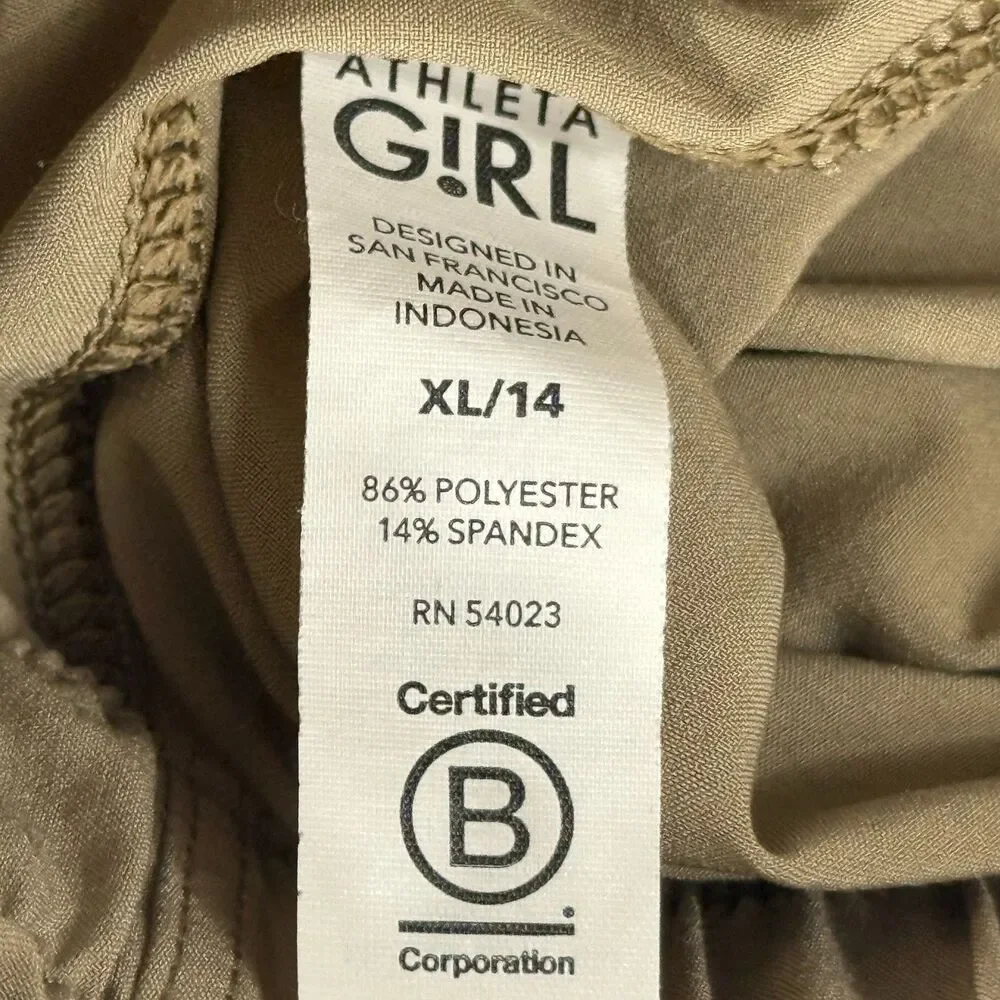 Athleta Girl Khaki Run Free Cargo Joggers Size 14 XL